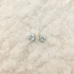 Aqua heart earrings